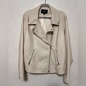 Torrid Faux Leather White Moto Jacket EUC Size 3